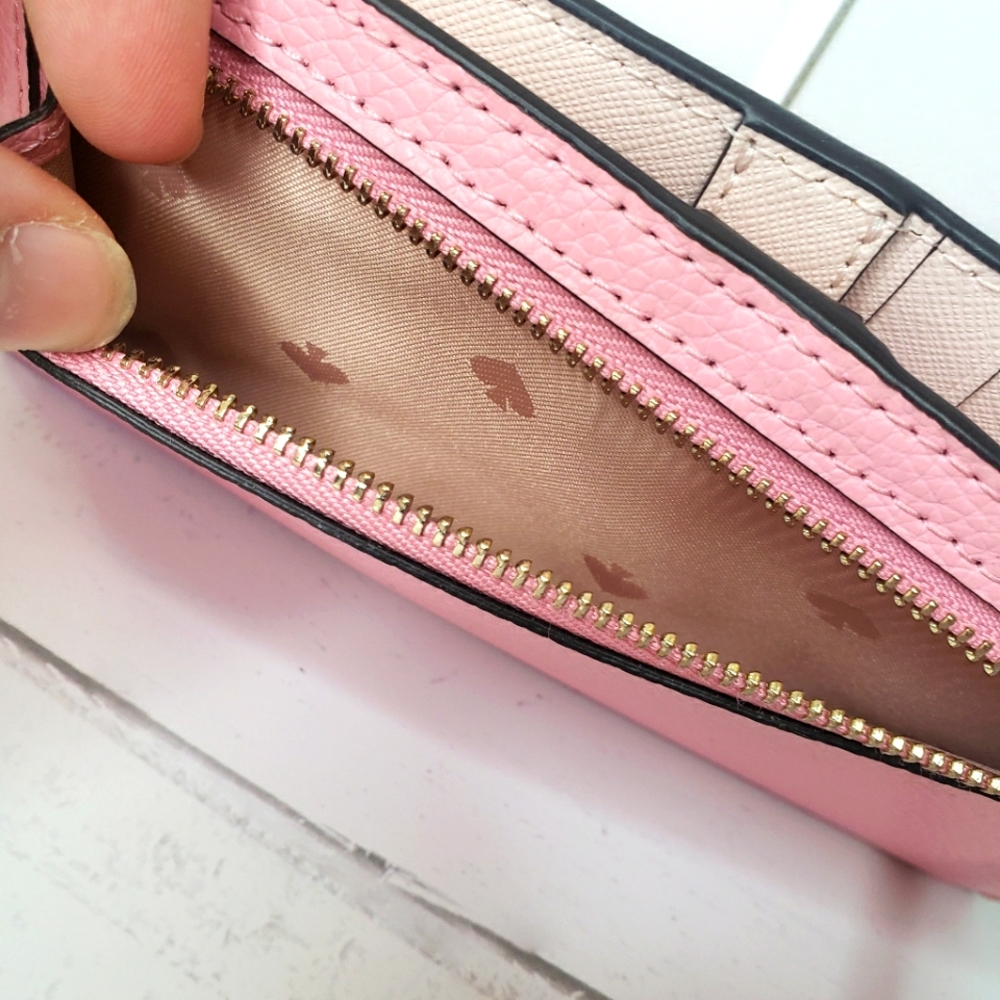 Kate Spade Bright Carnation Eva Large Slim Bifold Wallet